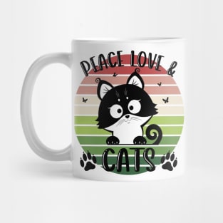 Love, Peace and Cats Mug